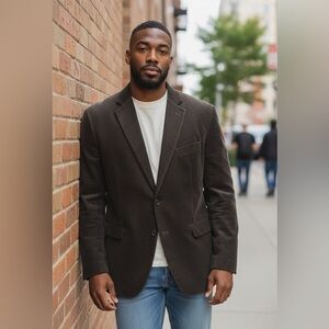 PJ Paul Jones Men's Black Corduroy Sports Jacket Blazer 2XL